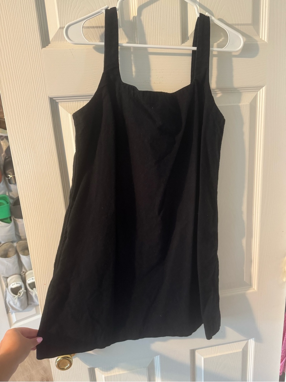 A New Day Linen Black Sleeveless Mini Dress